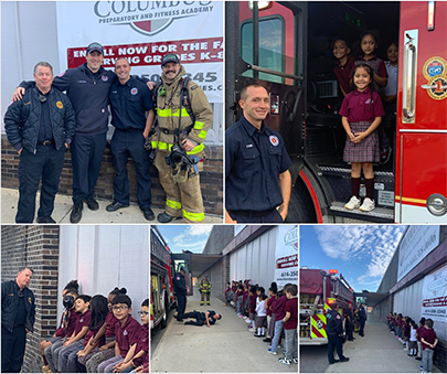 CPFA students visit the Columbus Fire Department Engine 12
