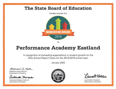 State Board of Education certificate for EPA