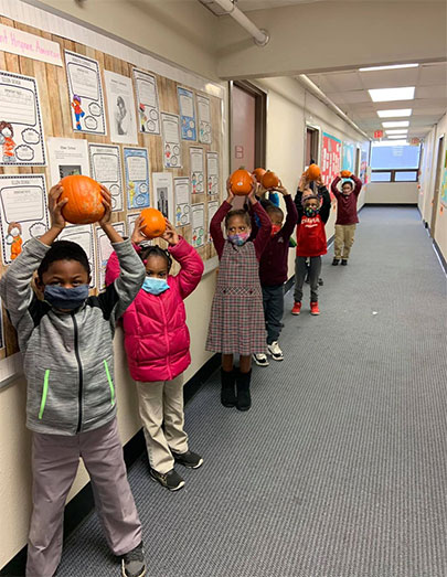 NPFA first graders with their pumpkins