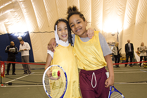 South Scioto Performance Academy charter school students playing tennis.